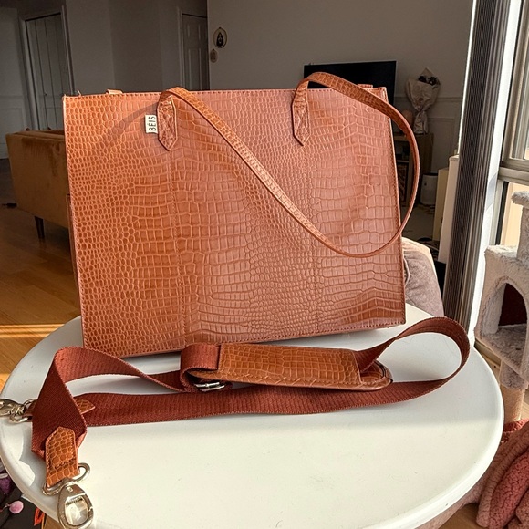 BEIS Handbags - BEIS Cognac Mini Work Tote